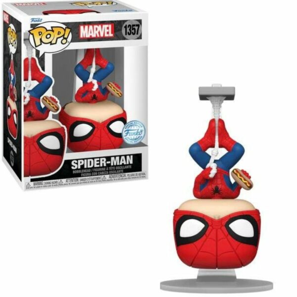 Funko Pop Marvel Spiderman With Hotdog 1357 Exc
