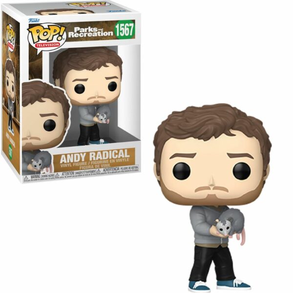 Funko Pop Parks And Recreation 15th Anniversary Andy Radical With Possum 1567