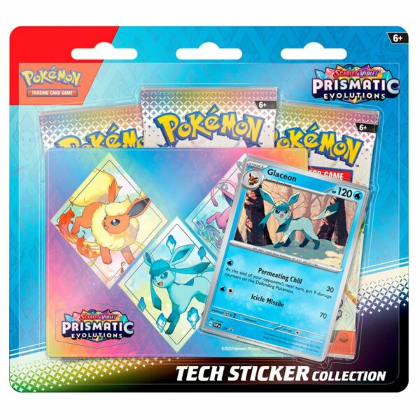 Pokemon Evoluzioni Prismatiche Blister 3 Buste Sticker Glaceon ITA