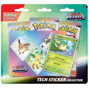 Pokemon Evoluzioni Prismatiche Blister 3 Buste Sticker Leafeon ITA