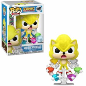 Funko Pop Sonic The Hedgehog Super Sonic With Esmeralds 1059 Exc Flocked